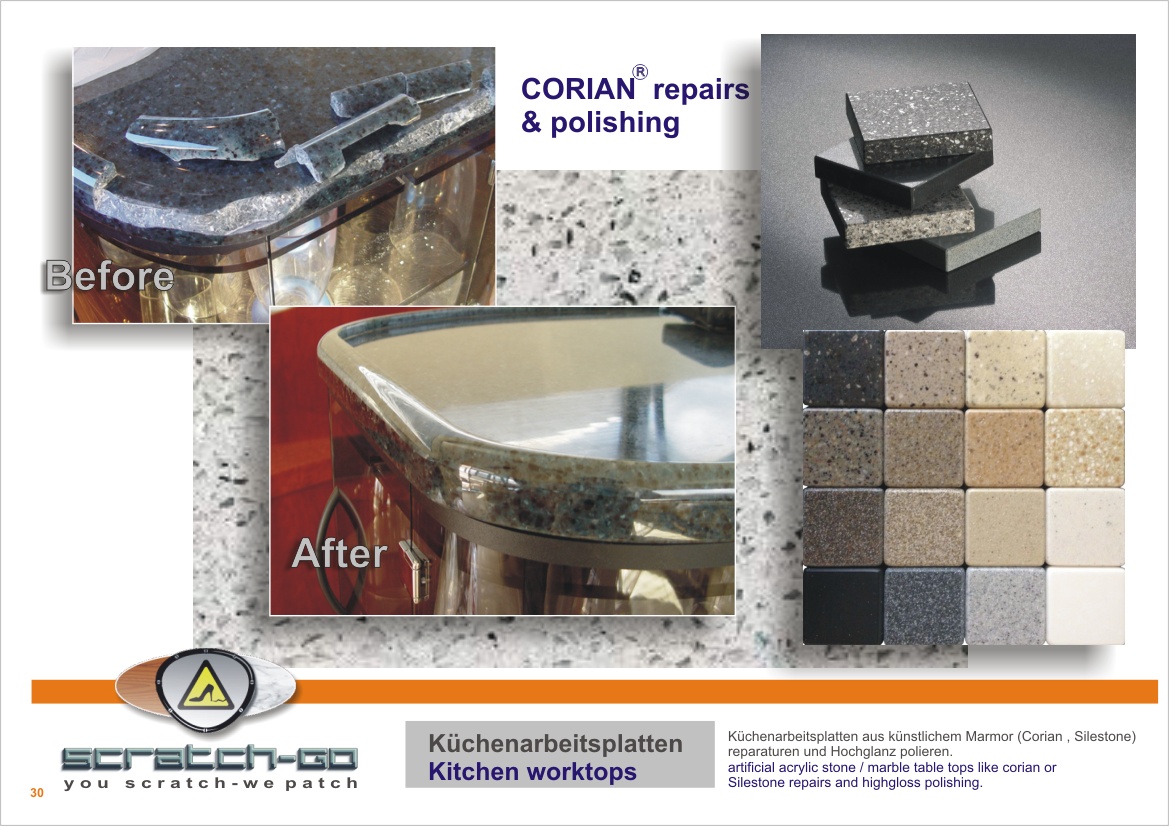 Corian and linestone repairs mallorca